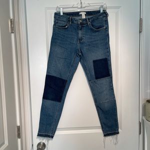 H&M low-rise patches skinny jeans SIZE: 8